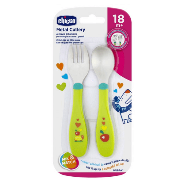 Repas Mes Premiers Couverts Bout Inox +18m Vert