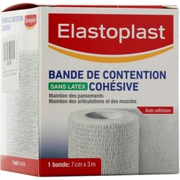 Bande De Contention Cohésive Sans Latex Blanc 7cmx3m