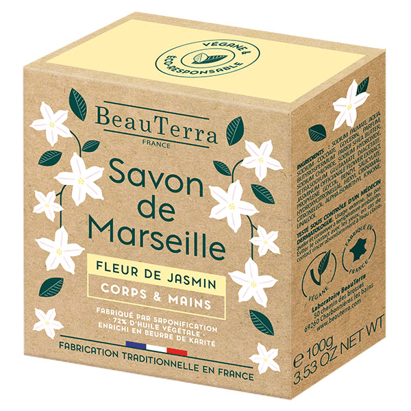 Savon de Marseille Solide Fleur de Jasmin 100g