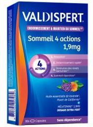 Mélatonine 1,9 mg 4 Actions 30 Capsules - Boîte 30 Capsules