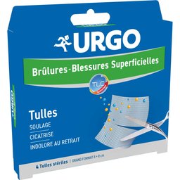 Brûlures et Blessures Superficielles 4 Tulles 8x8cm