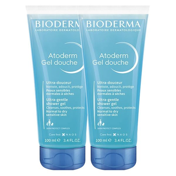 Atoderm Gel Douche Ultra-Douceur Peaux Sensibles Normales à Sèches Lot de 2 x 100ml