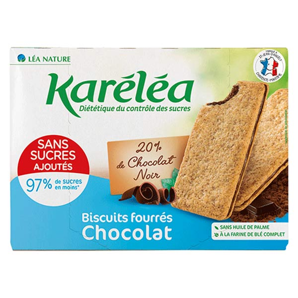 Biscuits Sans Sucres Ajoutés Fourrés Chocolat Noir 170g