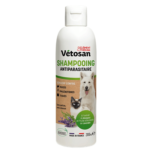 Vétosan Shampooing Antiparasitaire pour chiens et chats 200 ml