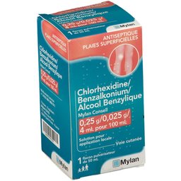 Chlorhexidine/Benzalkoni/Alc.benzyliq Viatris Conseil 0,25G/0,025G/4Ml Spray