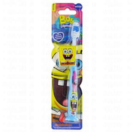 Brosse à dent ergonomique avec capuchon bob l'éponge