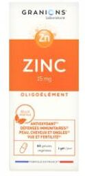 Zinc 15 mg - Oligoélément - 60 Gélules - Boîte 60 gélules