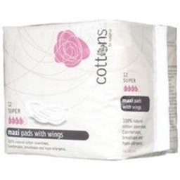 maxi compresse avec des ailes d'absorption super 12 pcs