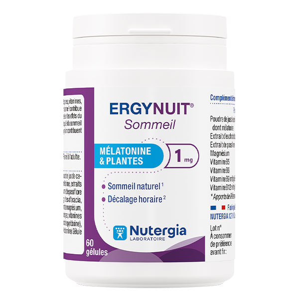 ERGYNUIT Sommeil mélatonine et plantes 40 gélules 1mg