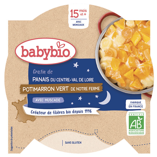 Repas Soir Assiette Panais Potimarron vert +15m Bio 260g