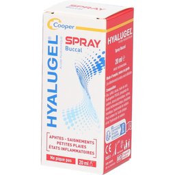 Hyalugel - Spray buccal - Lésions peu accessibles - Aphtes - Petites plaies - Etats inflammatoires (saignement) - Acide Hyaluronique - Goût menthe-citron - Spray - 20 mL