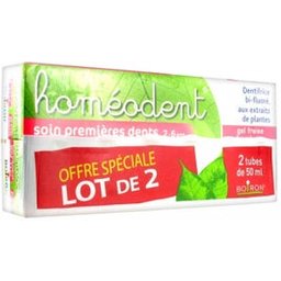 Homodent Pack Dentrifice Enfant Framboise et Fraise 2x50ml