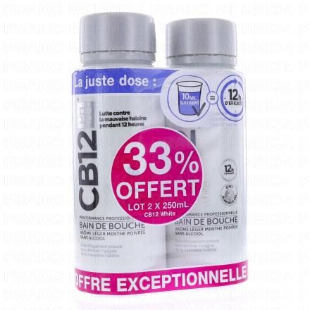 White complexe buccal goût menthe légère flacon 250 ml lot de 2