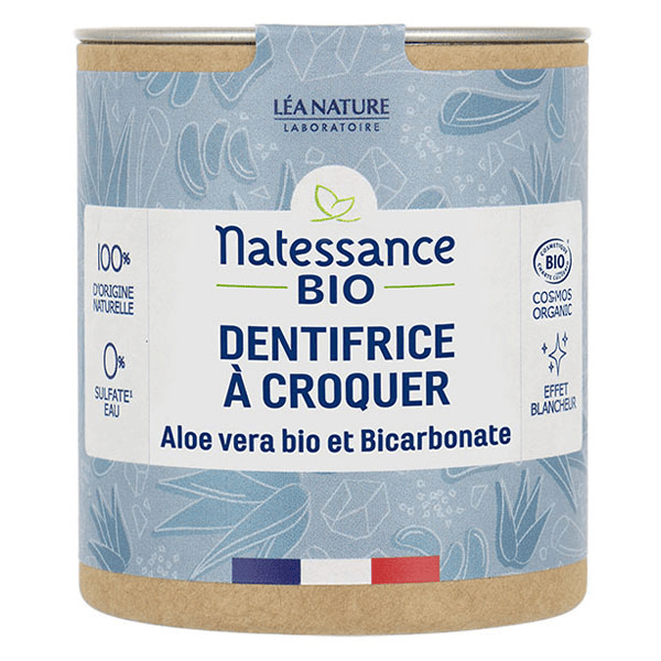 Naturel Dentrifice à Croquer Aloe Vera Bio et Bicarbonate 80 comprimés
