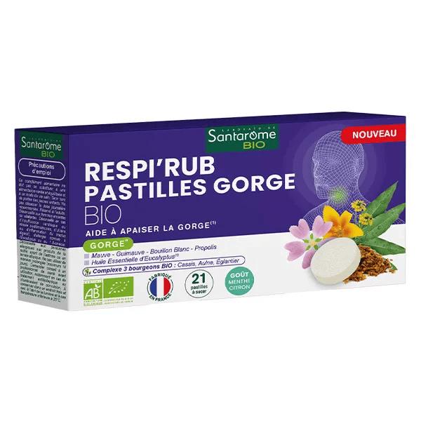 Santarome Respi'Rub Pastilles Gorge Apaise la Gorge 21 pastilles