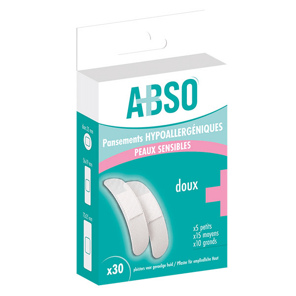 ABSO Pansements peaux sensibles - Boîte de 30