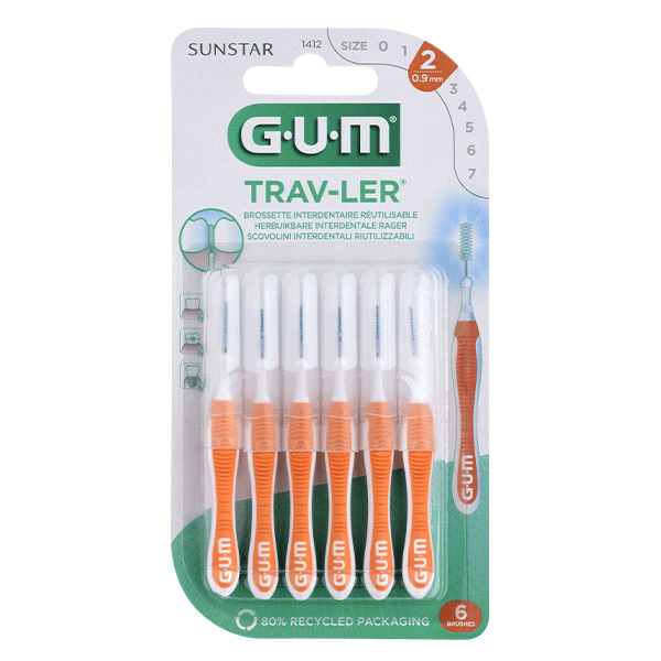 GUM® Brossette interdentaire TRAV-LER® 0,9 mm - 6 unités