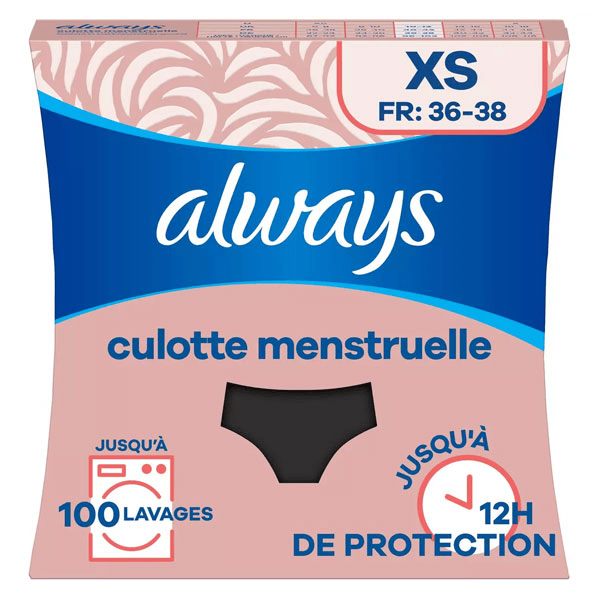 Culotte Menstruelle Lavable XS Flux Modéré À Abondant 1 unité