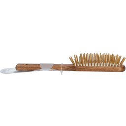 Brosse à cheveux pneumatique, allongée étroite, picots en bois, 5 rangées, hêtre ciré