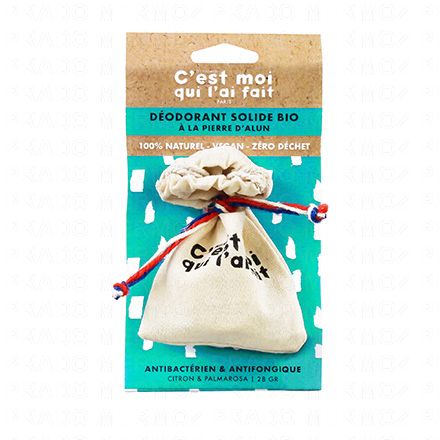 C'EST MOI QUI L'AI FAIT Déodorant solide Bio à la pierre d'alun ''Antibactérien & antifongique'' 28g