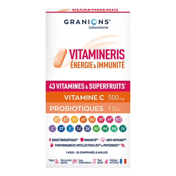 Granions Vitamineris Énergie et Immunité Vitamine C 500 mg 30 comprimés