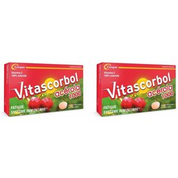 Vitascorbol - Complément alimentaire à base de vitamine C - Acérola - 100% Naturelle - Fatigue et système immunitaire - Programme 30 jours - 30 comprimés à croquer