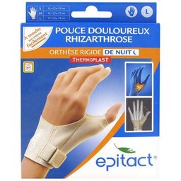 - Orthèse Rigide de Nuit Thermoformable Pouce Douloureux Rhizartrose Main Droite Taille L
