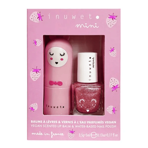 Coffret Duo Baume à lèvres et Vernis à l'eau - Fraise 3,5g + 5ml