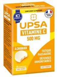Vitalité Vitamine C 500 mg 30 Comprimés à Croquer Goût Orange - Boîte 30 comprimés