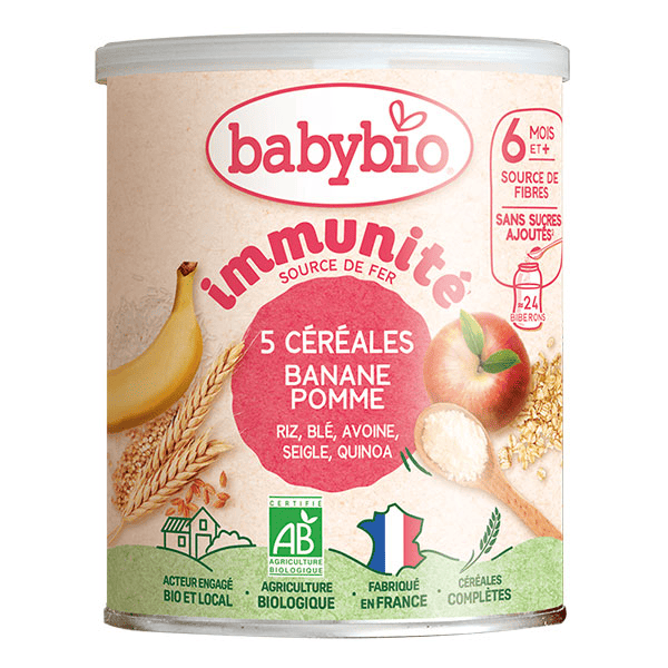 5 Céréales Banane Pomme +6m Bio 220g