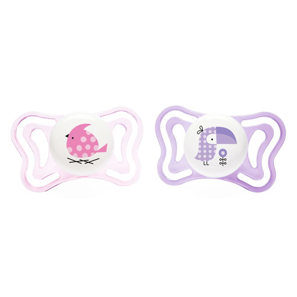 Physio Light Sucette Silicone +2m Rose Lot de 2