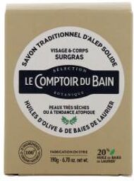 Savon d'Alep Surgras Solide Peaux Très Sèches 190 g - Pain 190 g