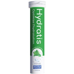 Hydratis - Pastilles Hydratation Electrolytes - Menthe - Améliore l'Hydratation et Favorise l'Énergie - Formule Isotonique - Sport, Récupération, Bien-être - 1 tube (20 Pastilles)