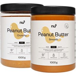 Beurre de cacahuètes, 100 % pur + Beurre de cacahuètes croustillant