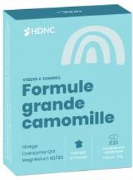 Formule Migraines - Grande Camomille Ginkgo Q10 Magnésium B2 et B3 - 30 Comprimés - Boîte 30 comprimés