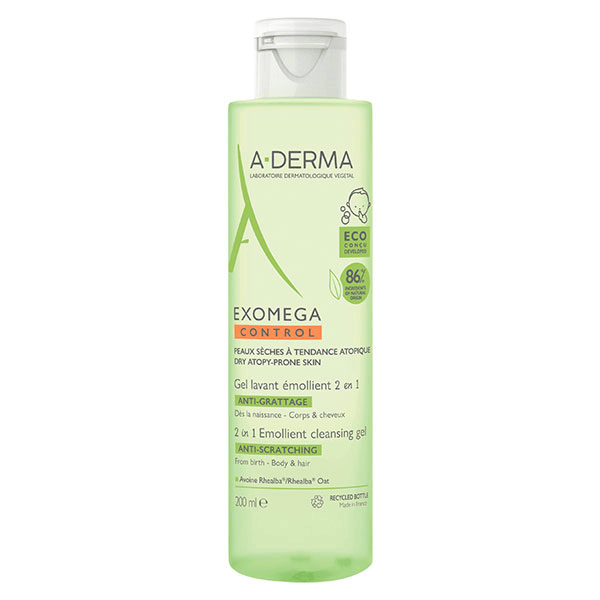 Exomega Control Gel Lavant Émollient Anti-Grattage 2 en 1 200ml
