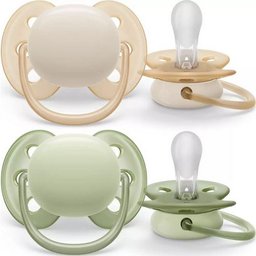 Ultra Soft Chupete 0-6M Beige/Verde 2uds
