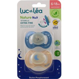 Set Nature Nuit Sucette Anatomique Téterelle Extra Fine 6-18m 2 Unités