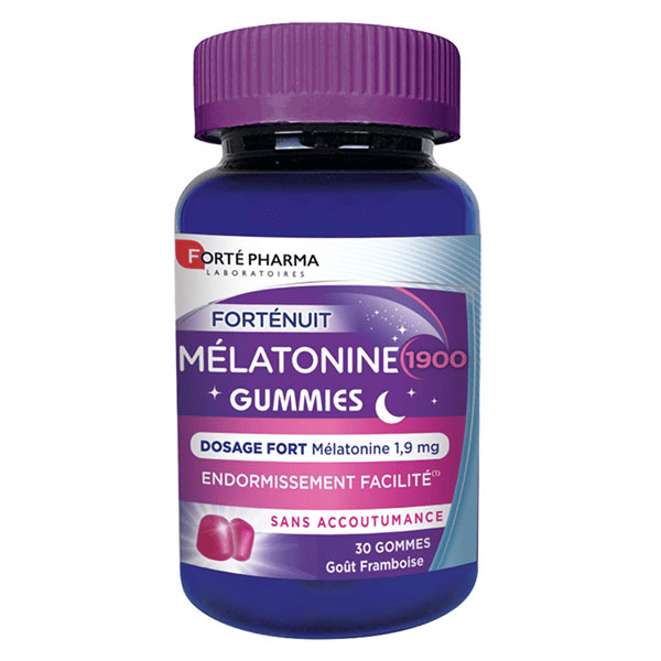 FortéNuit Mélatonine 1900 Gummies Sommeil Rapide 30 gommes