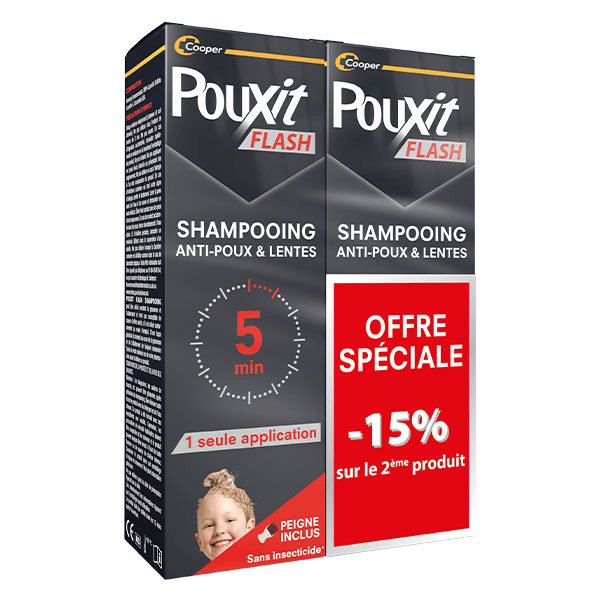Flash Shampoing Traitement Poux et Lentes Lot de 2x 100ml