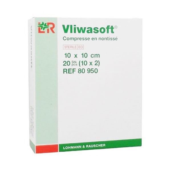 L&R Vliwasoft Compresse en Non-Tissé 10cmx10cm Stérile 10x2 compresses