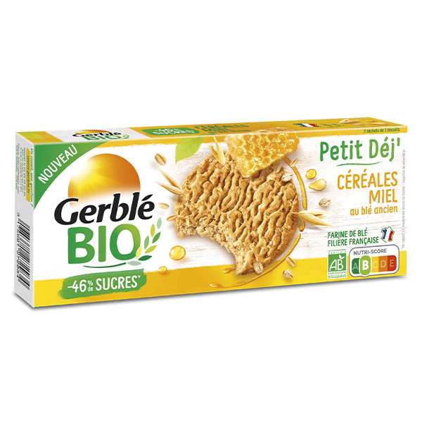 Bio Biscuit Petit Dej' Céréales & Miel 132g