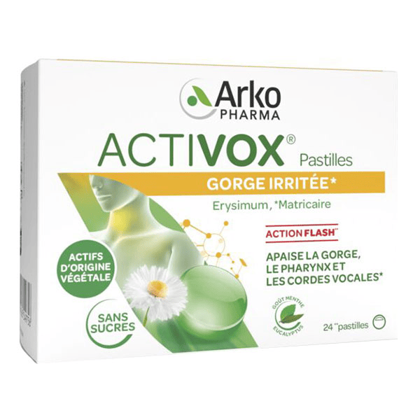 Activox Adoucit La Gorge Menthe Eucalyptus 24 pastilles