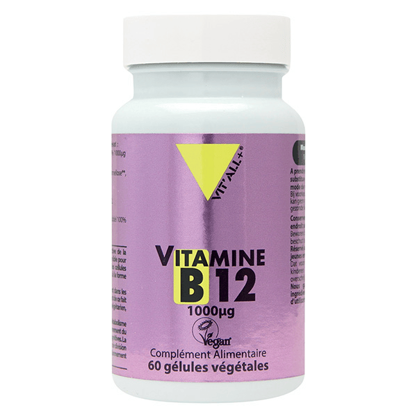 Vitamine B12 forme active 1000μg certifiée VEGAN 60 gélules végétales