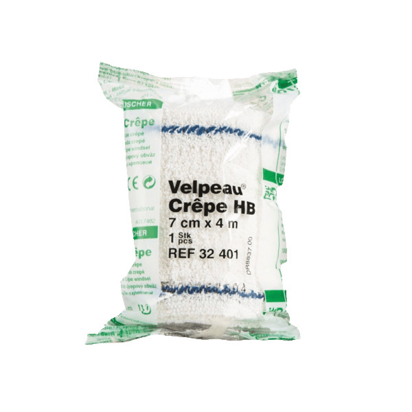 L&R Velpeau crêpe Bande de crêpe Coton blanchi 4mx7cm Sous cello