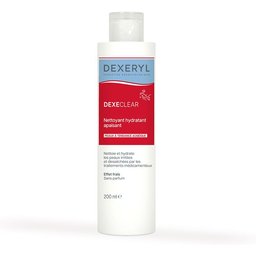 Dexeclear Nettoyant hydratant apaisant 200ml pour peaux à tendance acnéique désséchées et irritées par les traitements médicamenteux. Sans savon, sans parfum.
