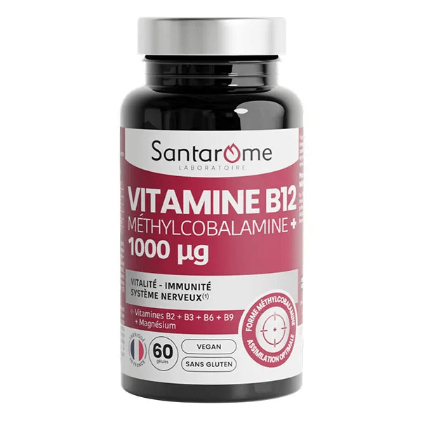 Santarome Vitamine B12 Méthylcobalamine 1000µg Vitalité Format 2 mois