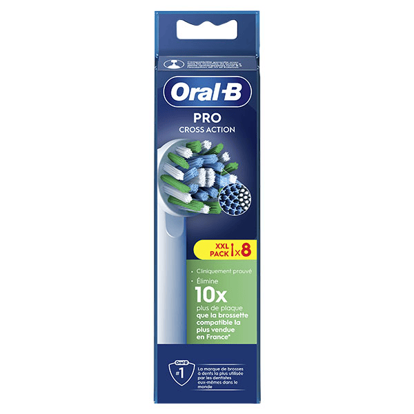 Brossette CrossAction avec Technologie CleanMaximiser 8 unités