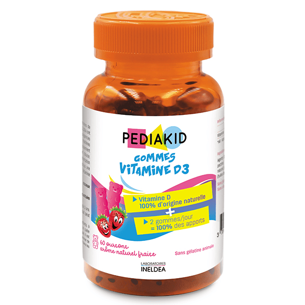 Gommes Vitamine D3 Goût Fraise 60 oursons