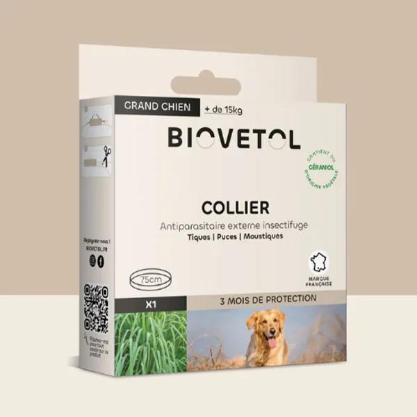 Collier antiparasitaire externe insectifuge Grand Chien
